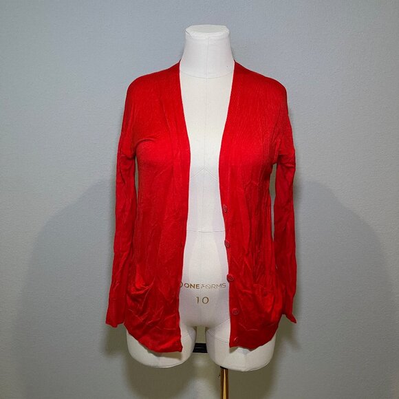 Halogen bright red cardigan, size small - Picture 1 of 7